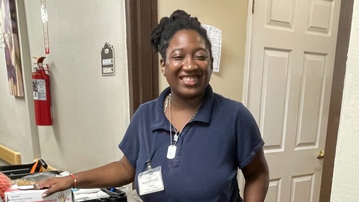 Young woman with disabilities at work